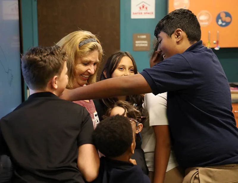 Children building relationships at a Crossroads Kids Club